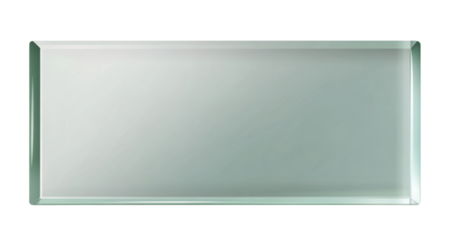 frosted glass panel rectangular in shape isolated on transparent background