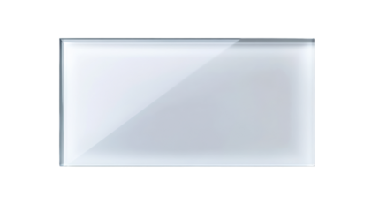 frosted glass panel rectangular in shape isolated on transparent background