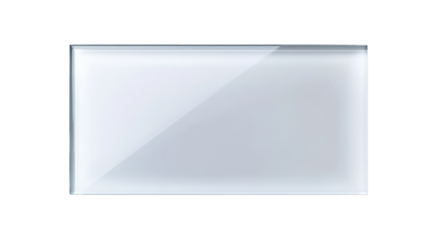 frosted glass panel rectangular in shape isolated on transparent background