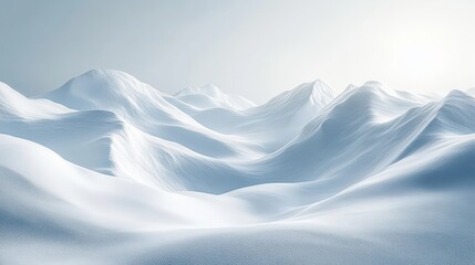 Obraz premium Serene Snow-Covered Mountain Landscape with Soft Curved Slopes Under a Calm Bright Sky
