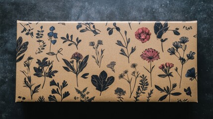 Brown Box Decorated With Floral Designs