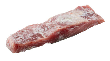 Obraz premium Frozen tuna fillet isolated on transparent background