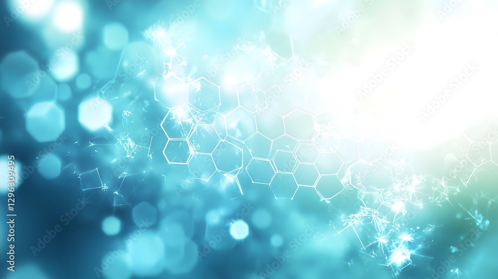 Aufkleber abstract image of hexagonal structures and bokeh lights
