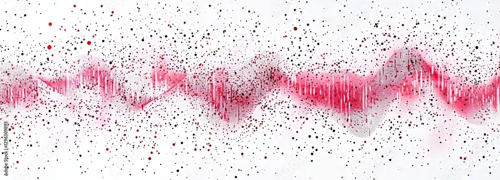 Poster a conceptual wave of particles representing technology. big data visualization. background with dyna