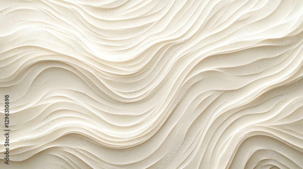 Poster abstract image depicting flowing white sculpted wave patterns