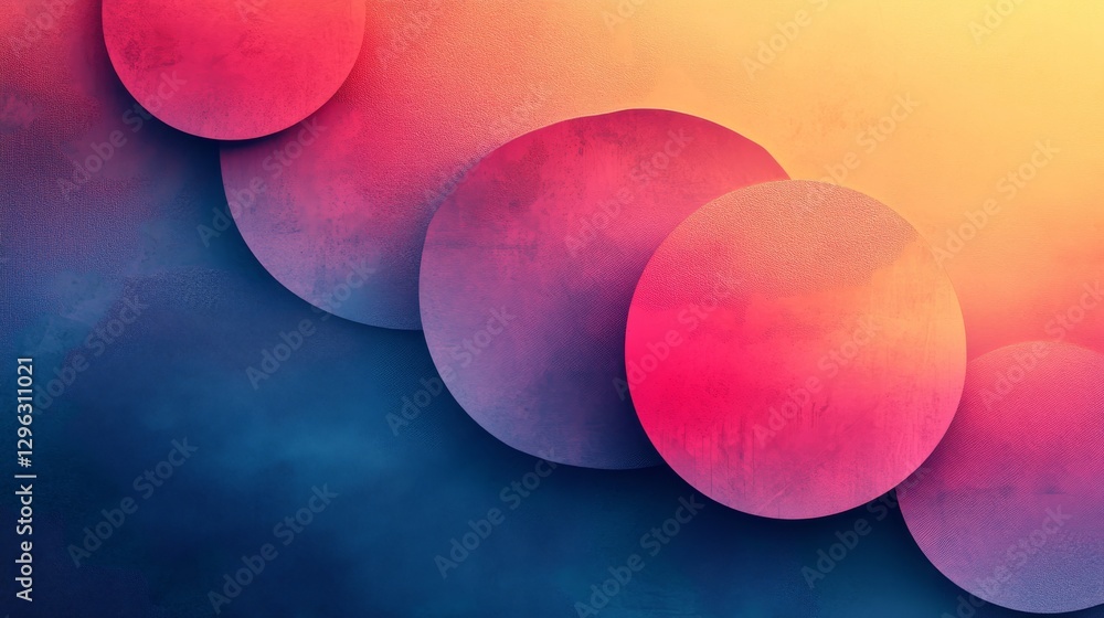 Poster colorful overlapping gradient spheres create an abstract digital composition