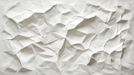 Fototapeta premium A textured surface of crumpled white paper, revealing natural creases and subtle shadows, offering a versatile canvas for backgrounds and design elements.