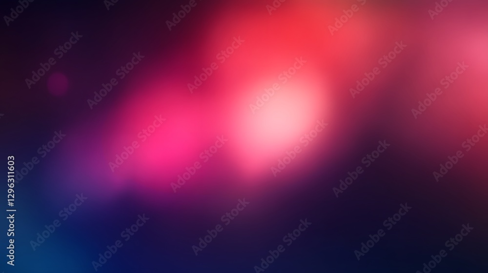 Poster Blurred abstract colorful light transitions across dark background spaces