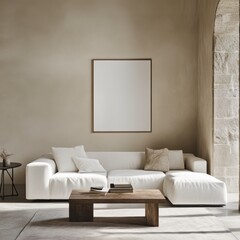 Modern Minimalist Living Room with Neutral Tones and Natural Light