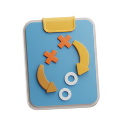 Colorful Clipboard with Game Strategy Icons
