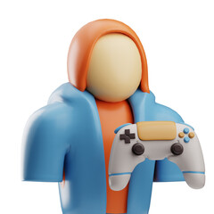 Stylized Gaming Character with Controller