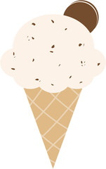 chocolate chip ice cream cone