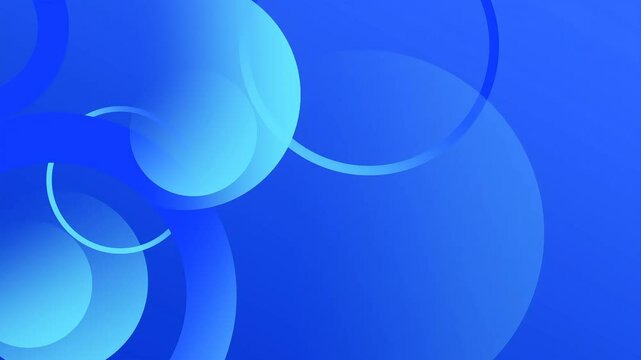 Blue geometric figures background. Abstract circular gradient background. 4k.