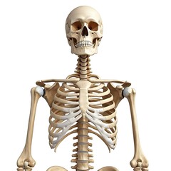 Human skull isolated on white background.