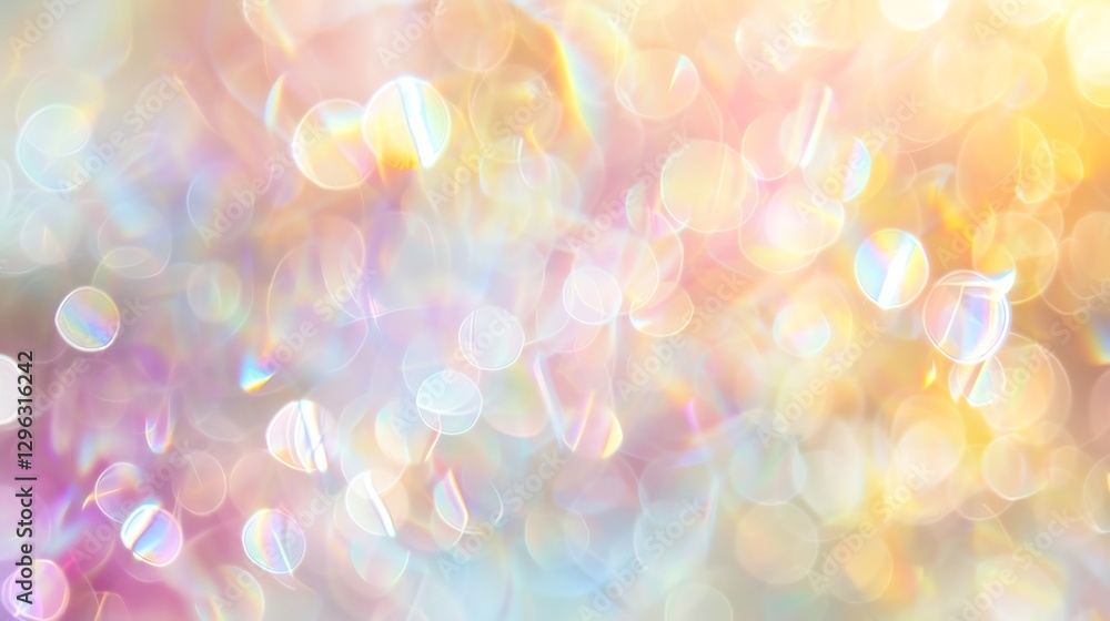 Canvas Prints a shimmering background with soft, pastel colors and bokeh lights.