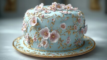 Exquisite Floral Cake Display