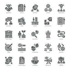 Business Partnership Icon pack for your website, mobile, presentation, and logo design. Business Partnership Icon solid design. Vector graphics illustration and editable stroke.