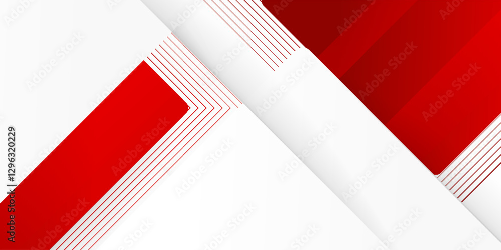Aufkleber abstract red banner background design template vector illustration with 3d overlap layer and geometr