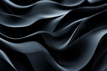 Fototapeta premium Abstract Dark Wave Background - Smooth dark gray waves create an elegant and modern abstract background. Perfect for design projects needing a sleek and sophisticated feel