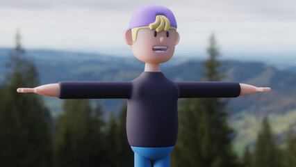 Personaje cartoon de dibujos animados en X