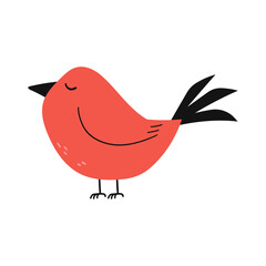 Cute red bird illustration