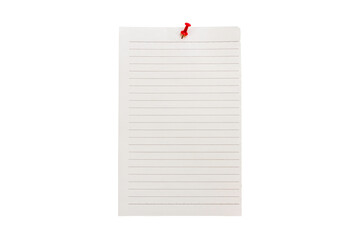 Note paper isolated on transparent background, free space for writing messages.