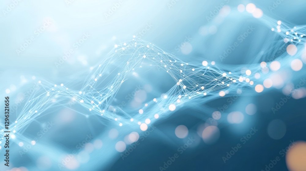 Poster abstract blue digital network; data flow; connection; technology background; website banner