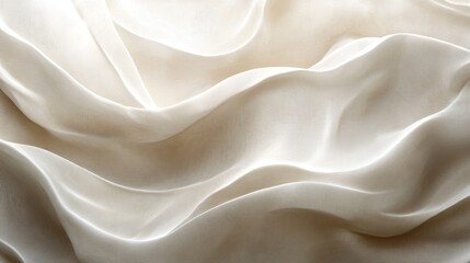 Fototapeta premium A close up view of flowing cream colored fabric