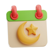 Decorative Moon and Star Calendar Icon