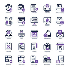 Sales Icon pack for your website, mobile, presentation, and logo design. Sales Icon dual tone design. Vector graphics illustration and editable stroke.