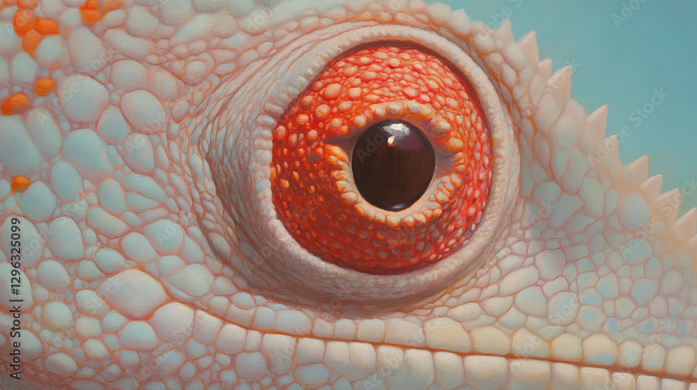 Poster chameleon eye close up with intricate patterns