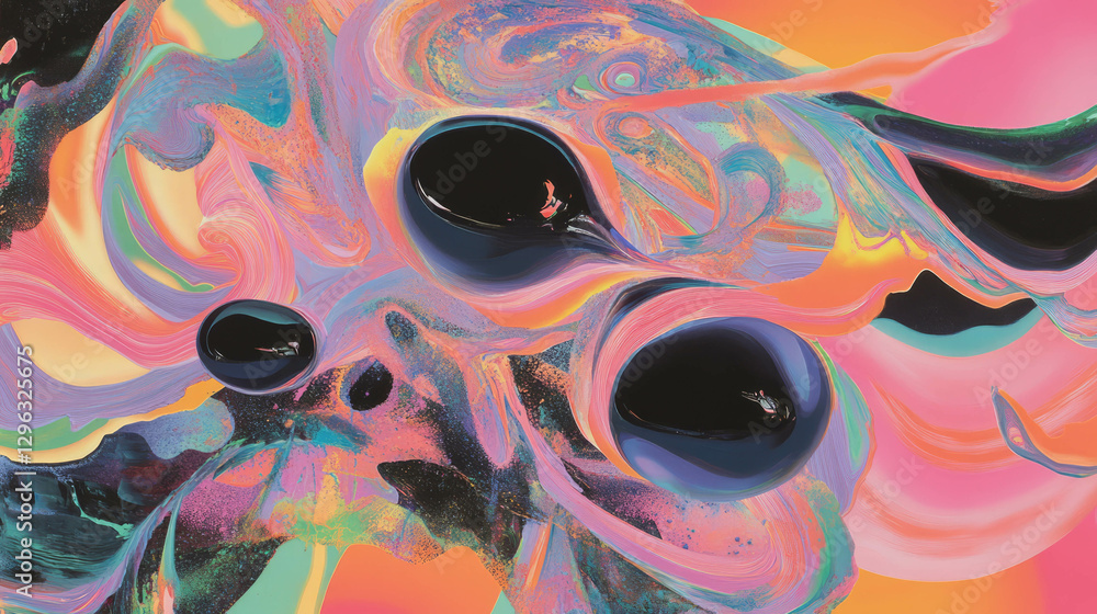 Aufkleber vibrant abstract art with swirling patterns and colorful dynamics