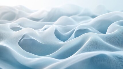 Obraz premium Gentle blue and white flowing textured abstract fabric depiction
