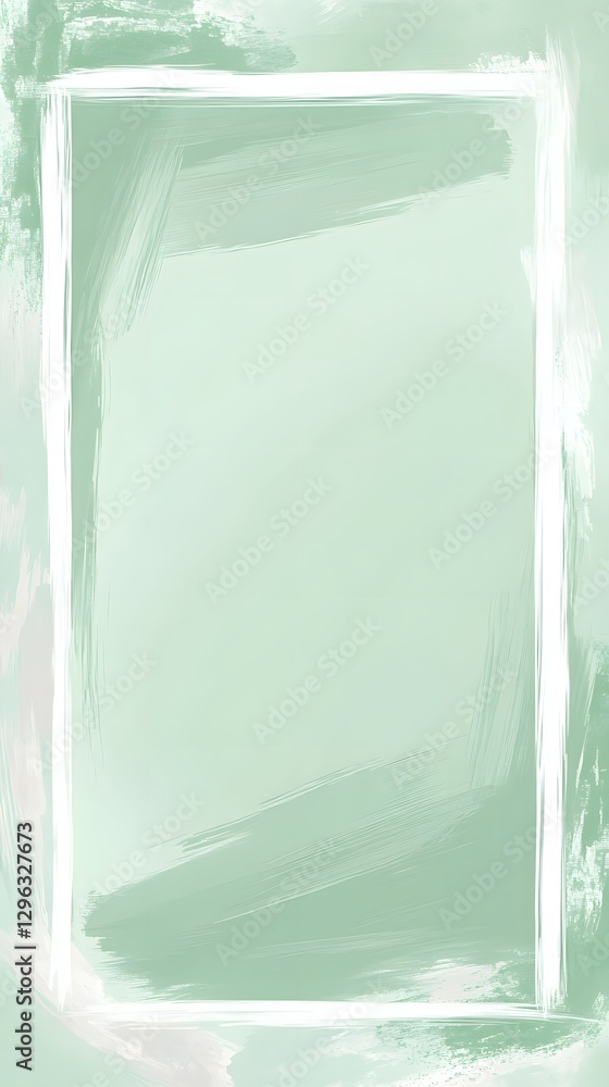 Poster artistic abstract image depicting brushstrokes and a rectangular frame
