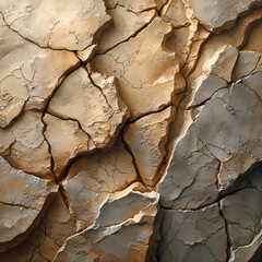 Fototapeta premium Cracked Earth Texture in Warm Tones