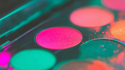 Vibrant makeup palette with colorful eyeshadows for artistic beauty inspiration