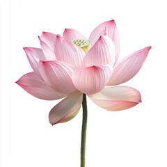 Naklejka premium Elegant Pink Lotus Flower Isolated on White Background