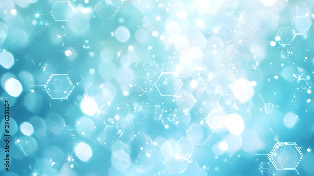 Aufkleber abstract image shows lights bokeh and hexagonal geometric patterns
