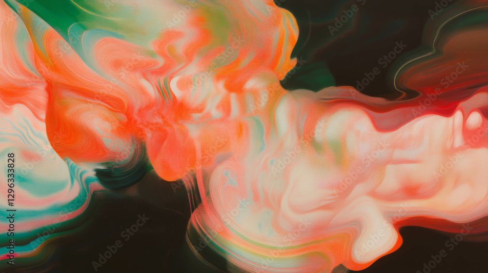 Poster vivid swirling vortex of colorful smoke for dynamic abstract design