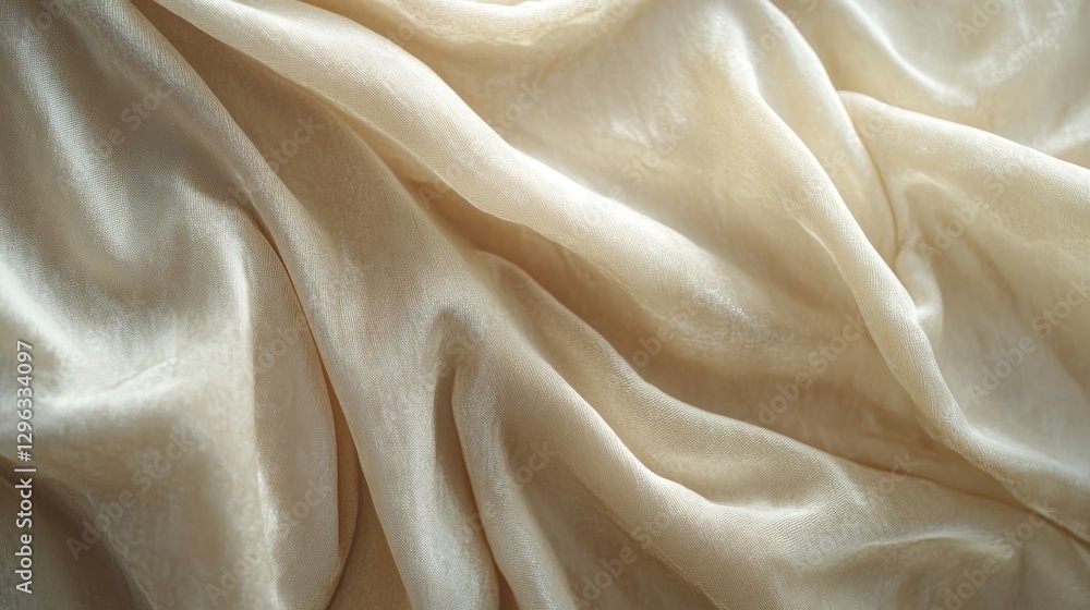 Poster soft textured fabric showing flowing folds with subtle light and shadows