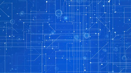 Abstract digital network, data flow, blue background, technology concept, website banner