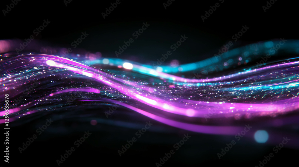 Poster abstract light trails on dark background for creative design and digital art