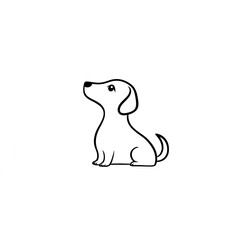 Obraz premium Adorable Puppy Line Art: A Simple, Minimalist Design Perfect for Handmade Gifts and Pet-Themed Products