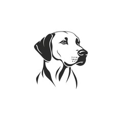 Fototapeta premium Elegant Canine Profile: A Minimalist Line Art Logo Design. Perfect for pet-related businesses or branding.