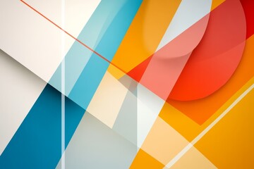 Obraz premium Colorful Geometric Abstract Background Design - Symbolizing creativity, innovation, energy, balance, and modern design. A vibrant and dynamic composition of overlapping shapes and colors
