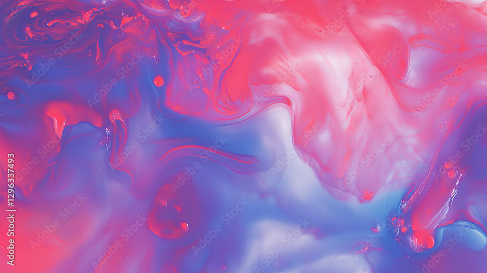 Poster abstract background of blue and red ink blots merging for creative design