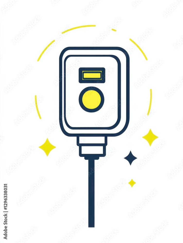 Poster electric plug vector line icon isolated on white background. electric plug line icon for infographic