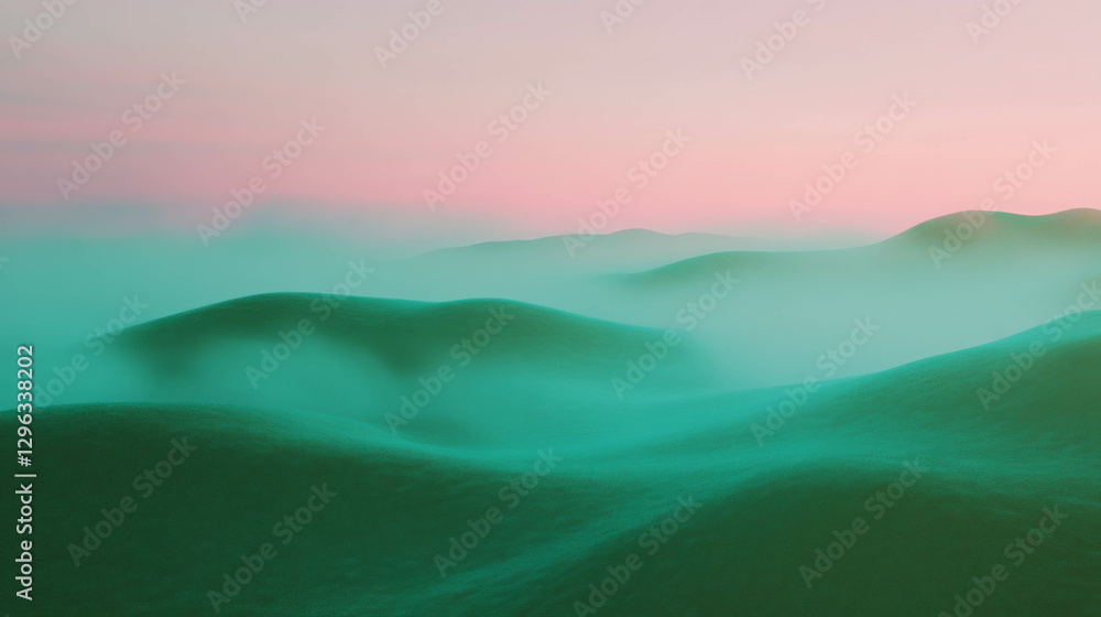 Poster abstract pastel landscape with soft focus and gentle gradient background
