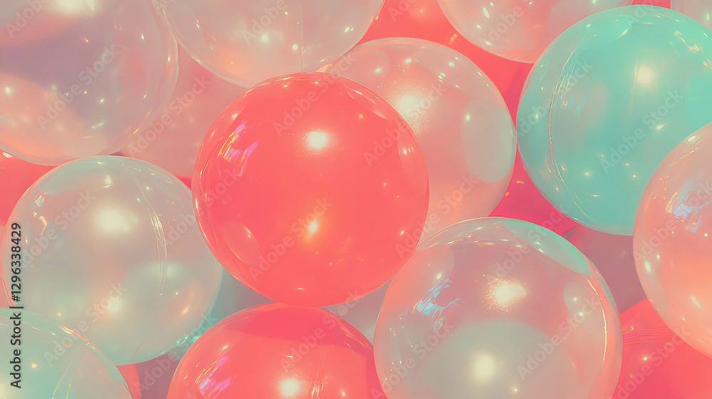 Poster vibrant bouncy balls texture for playful background design