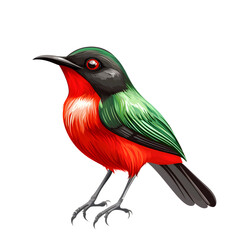 Obraz premium illustration of a crimson sunbird with bird